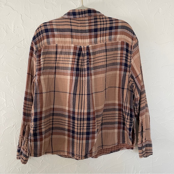 Aerie Plaid Flannel Oversized Relaxed Fit Shacket Size XL 100% Cotton - Picture 4 of 5